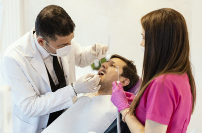 dentist working on a patient 