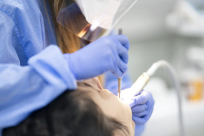 dentist working on a patient 